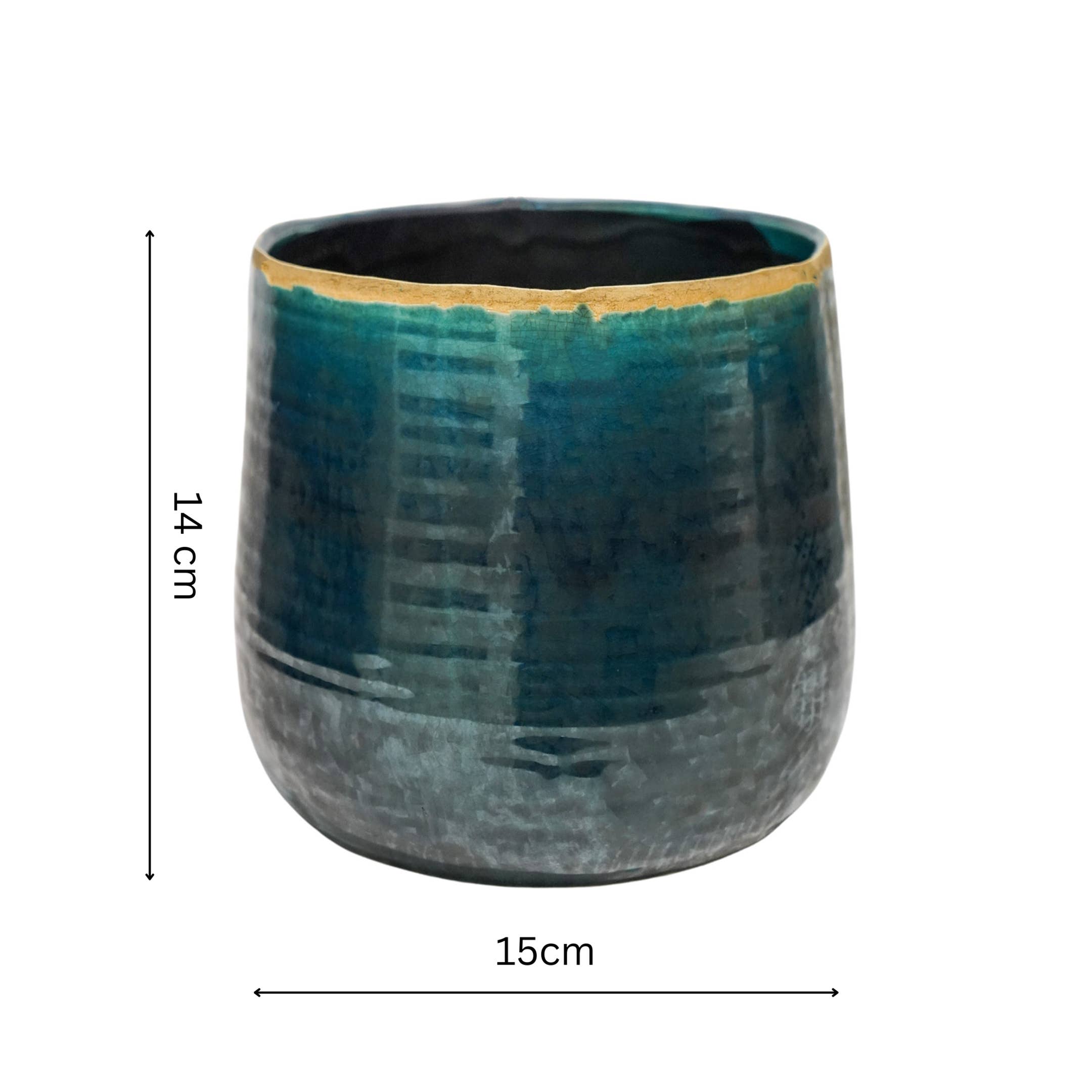 Como Hand Finished Indoor Ceramic Plant Pot H14cm D15cm