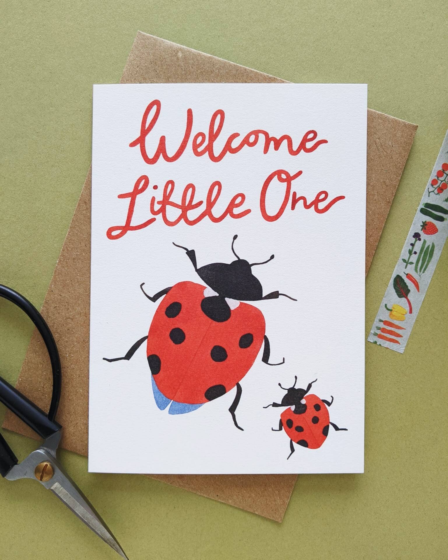 Welcome Little One Ladybird Card