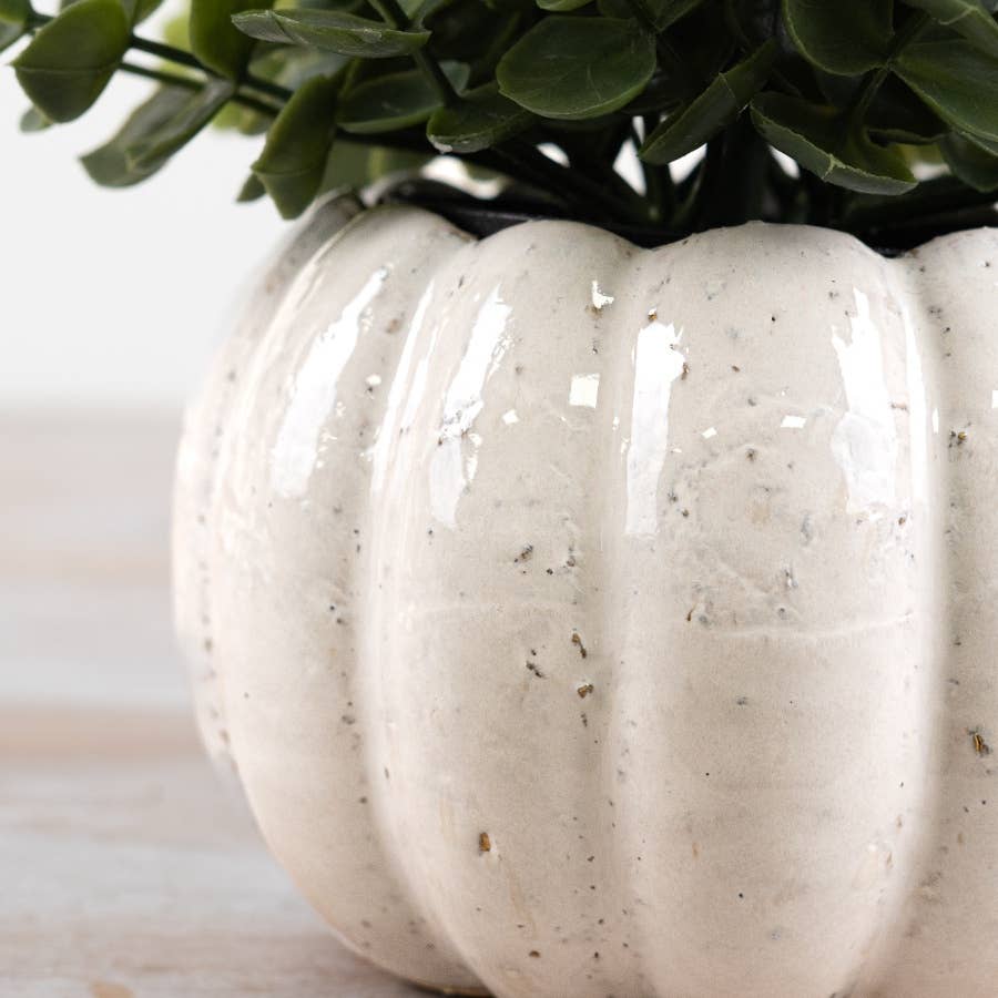 Ceramic Pumpkin Planter, 14cm