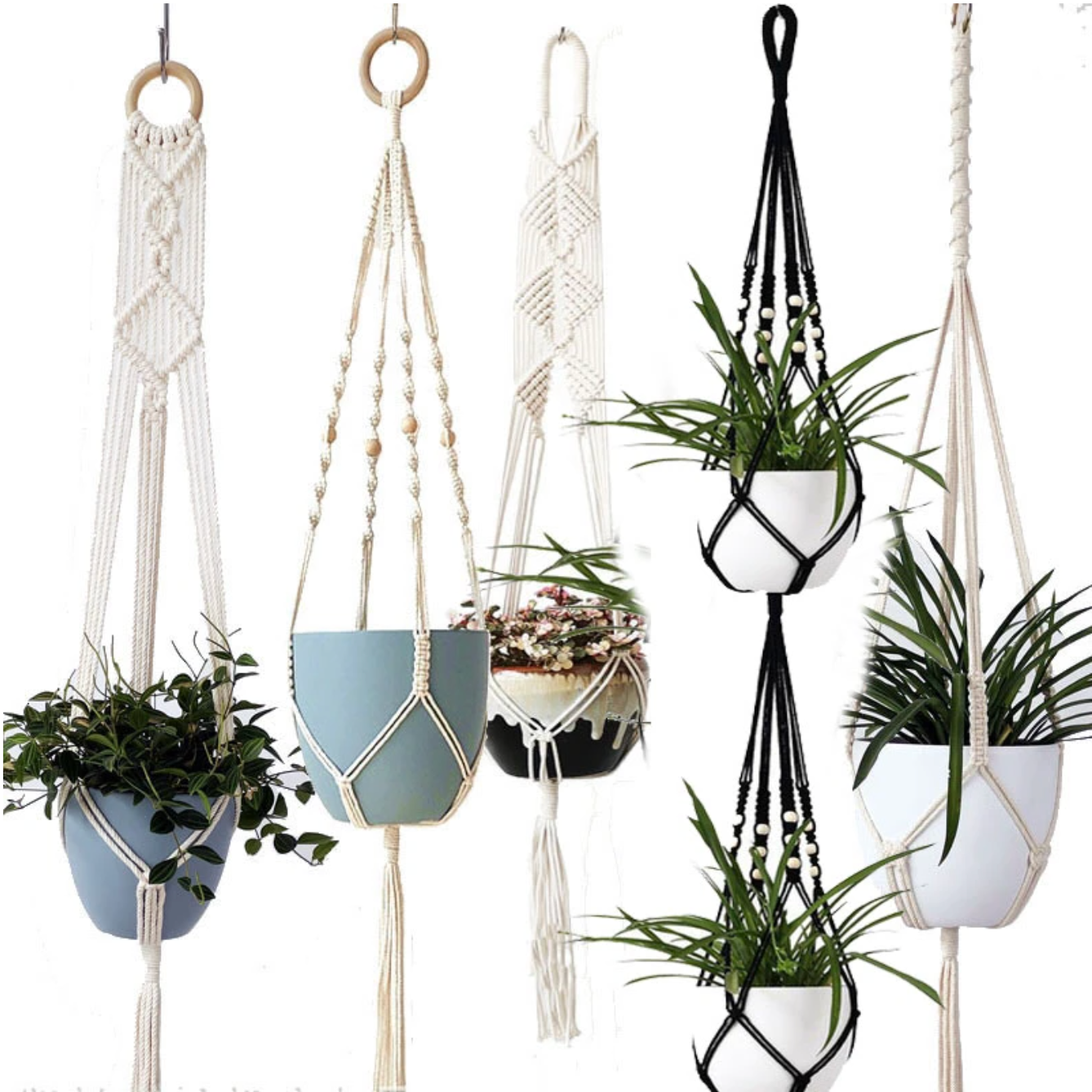 Handmade Macrame Plant Hangers (Plants and pots excluded)