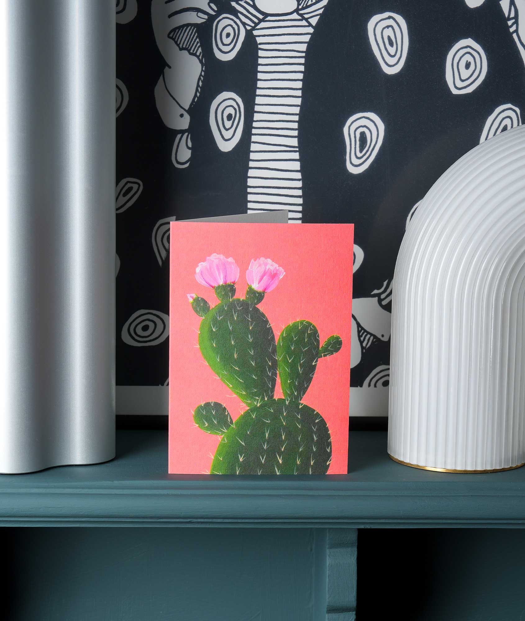 Cactus on Orange Greeting Card