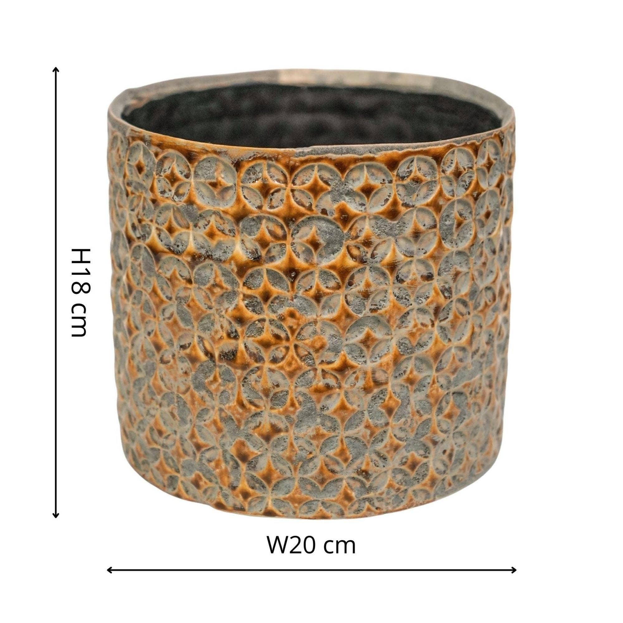 Terni Premium Glaze Ceramic Indoor Planter H18cm D20cm: Mustard