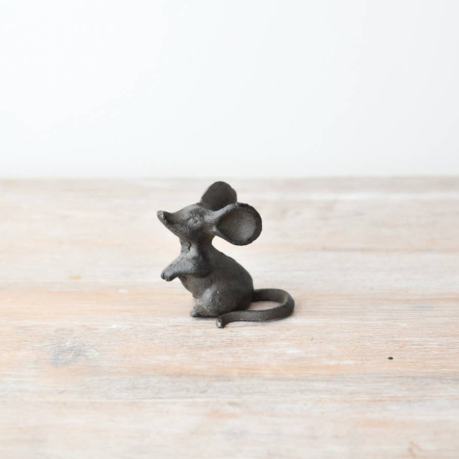Cast Iron Mouse Ornament, 7.5cm