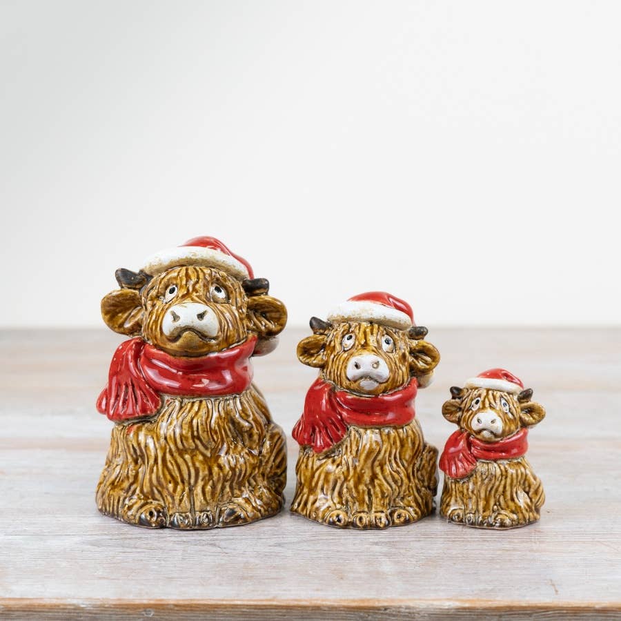 Christmas Highland Cow, 6.5cm
