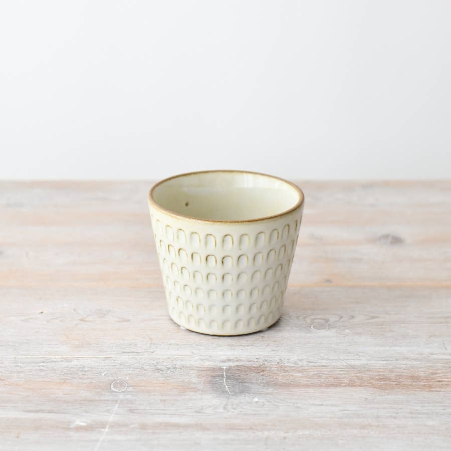 Cream Flower Planter, 11cm