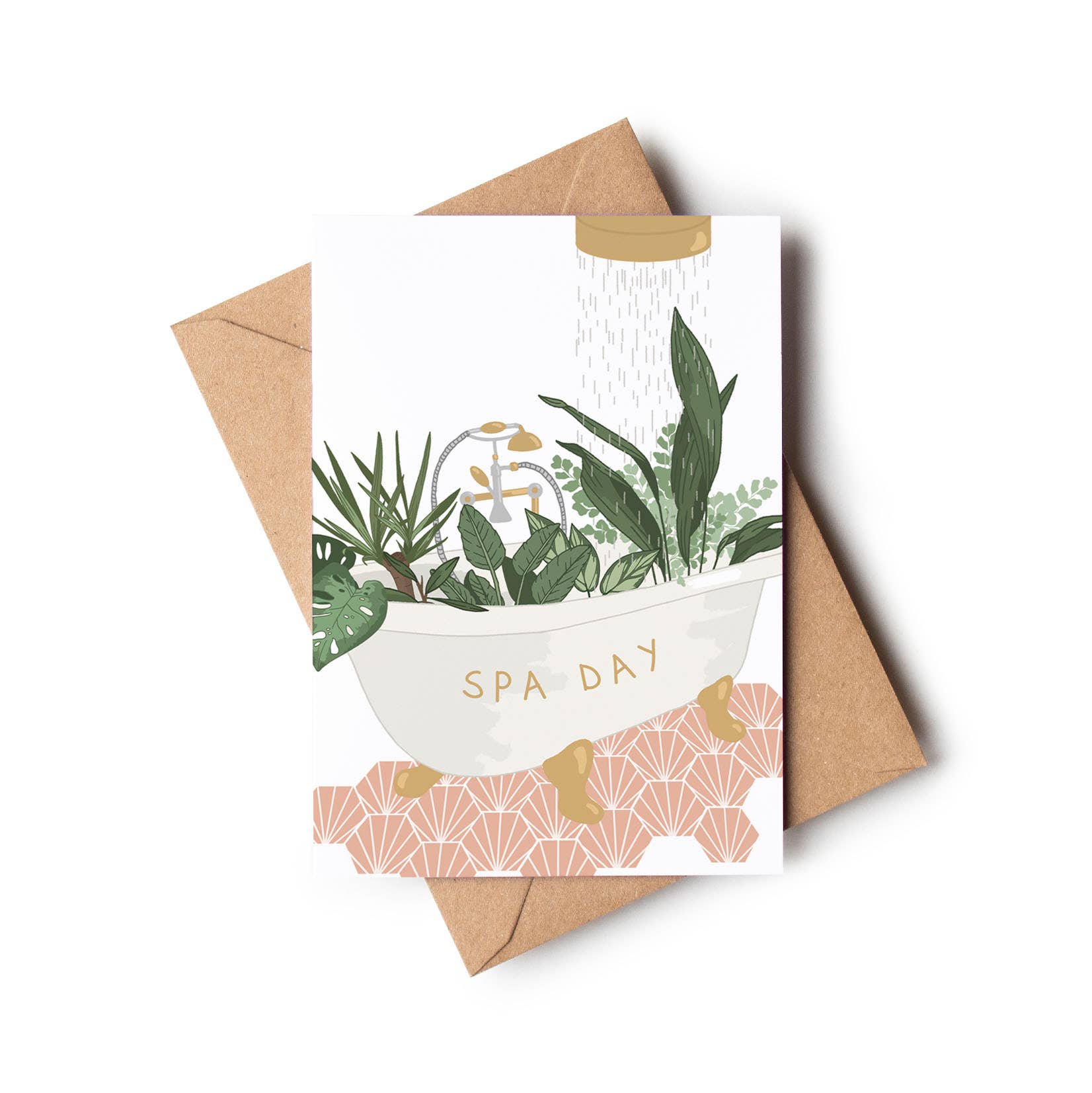 Spa Day Houseplant Roll Top Bath Relaxation Everyday Card