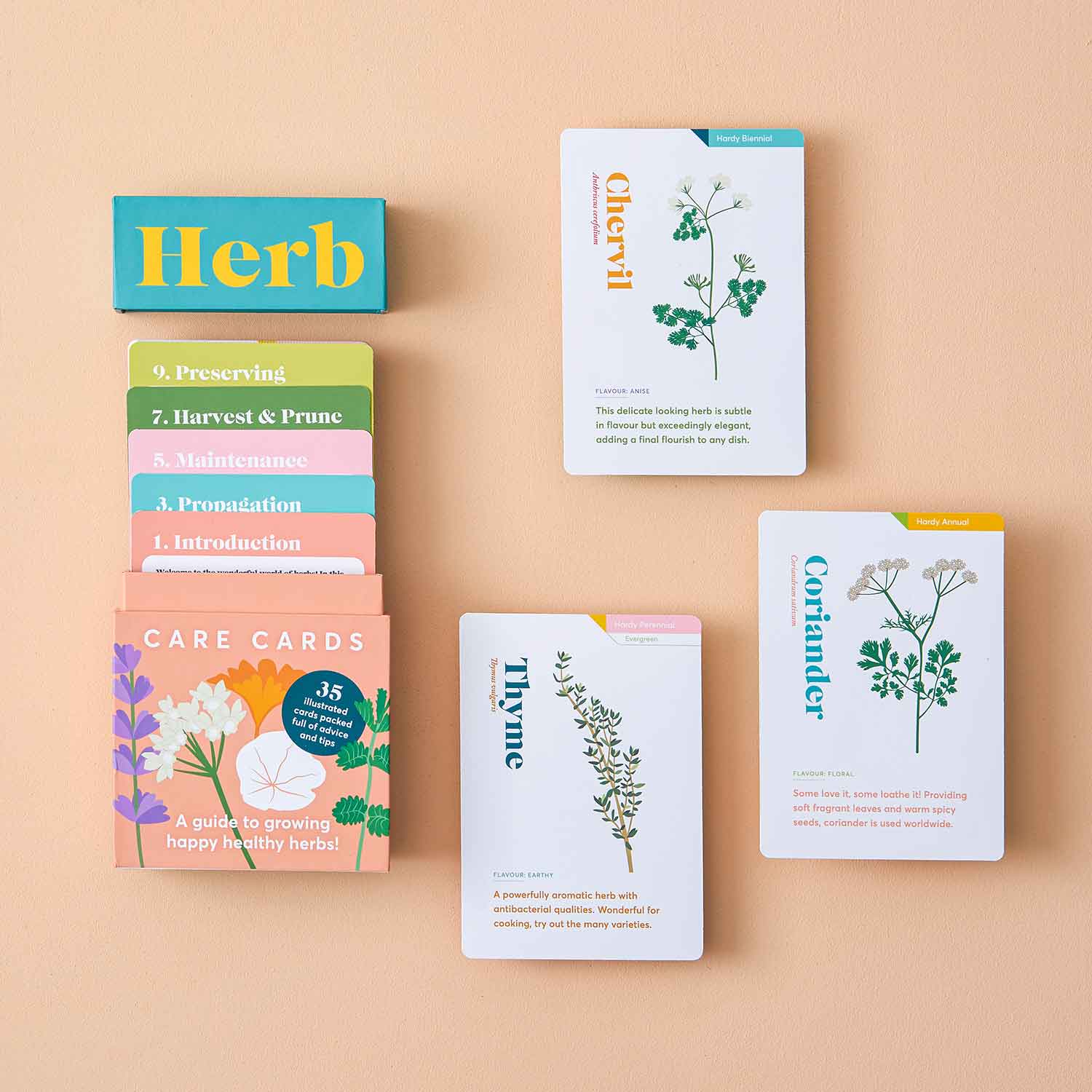 Herb Care Cards, botanical gardening tips & advice