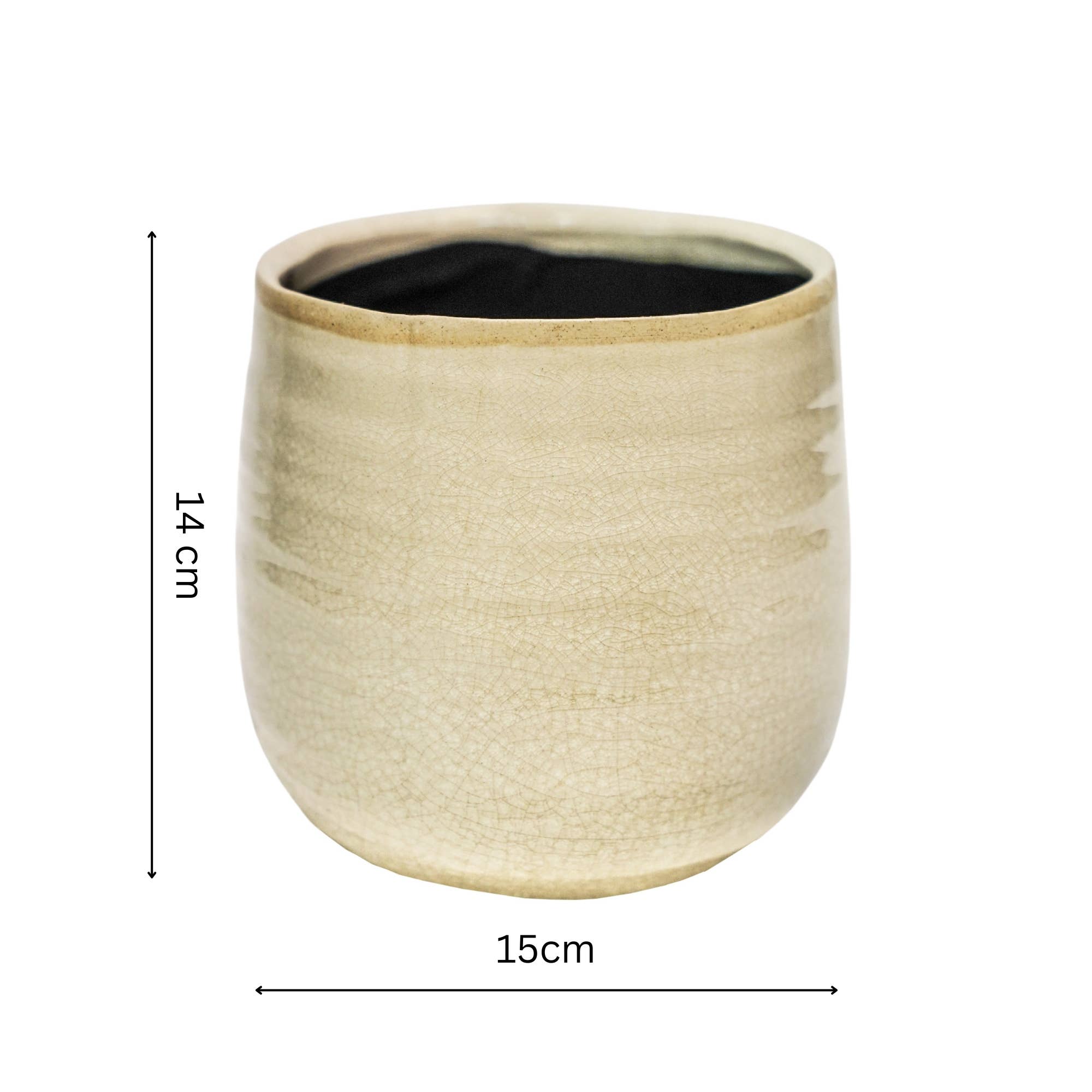 Como Hand Finished Indoor Ceramic Plant Pot H14cm D15cm