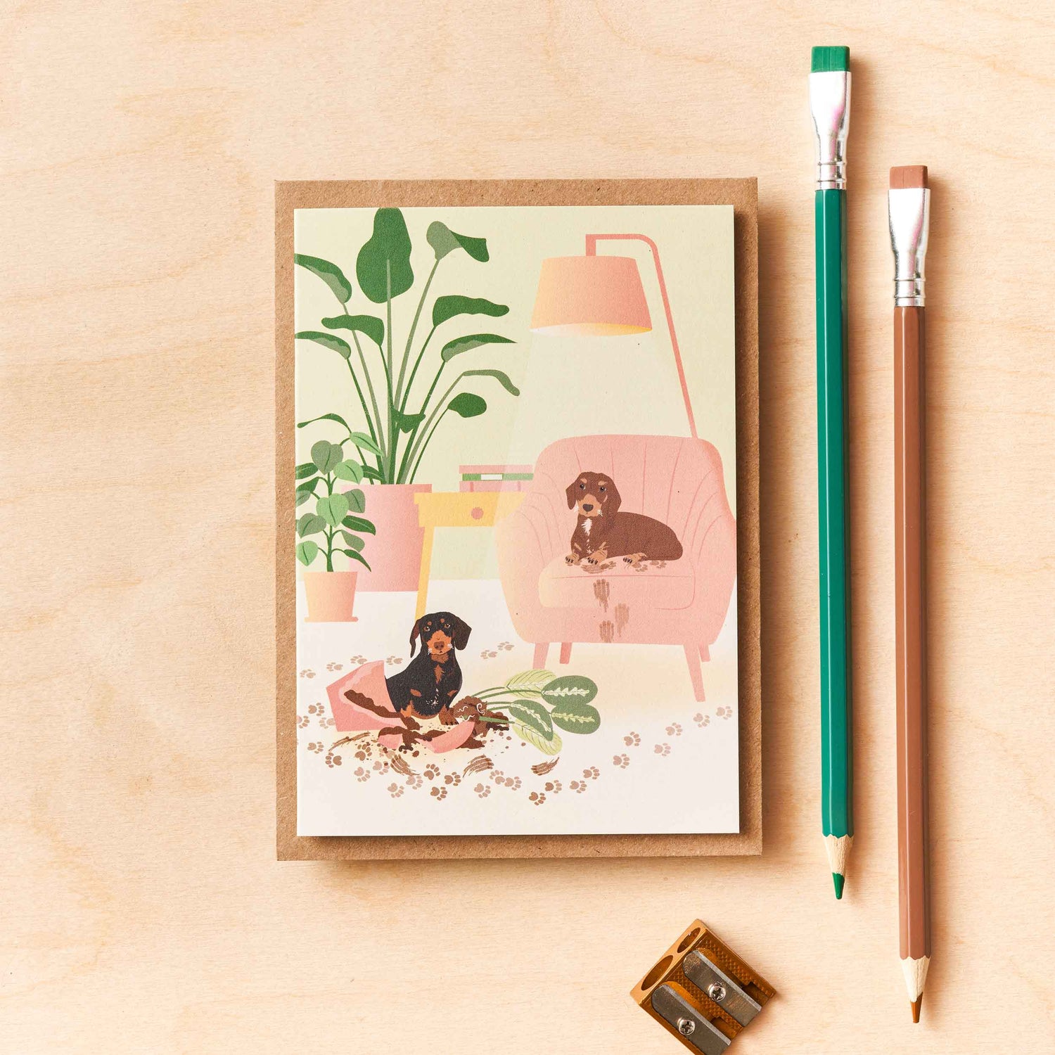 Dachshund Dog - greetings card