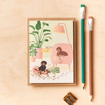 Dachshund Dog - greetings card