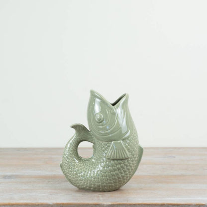 Sage Green Fish Vase, 10.3cm