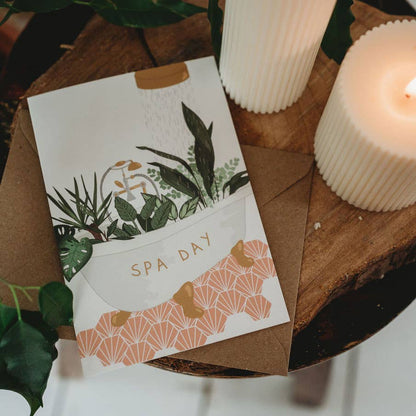 Spa Day Houseplant Roll Top Bath Relaxation Everyday Card