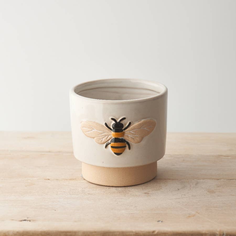 Bee Stoneware Planter, 12cm