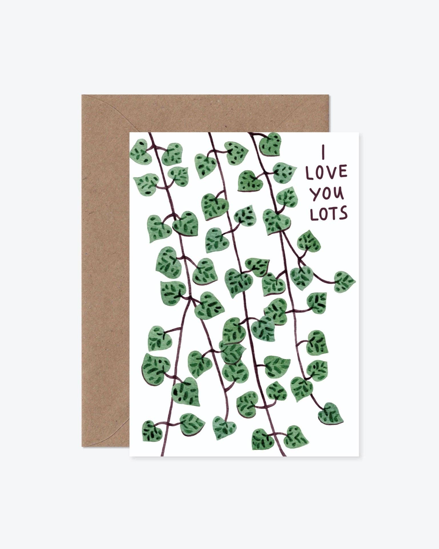 Love You Lots String of Hearts Card