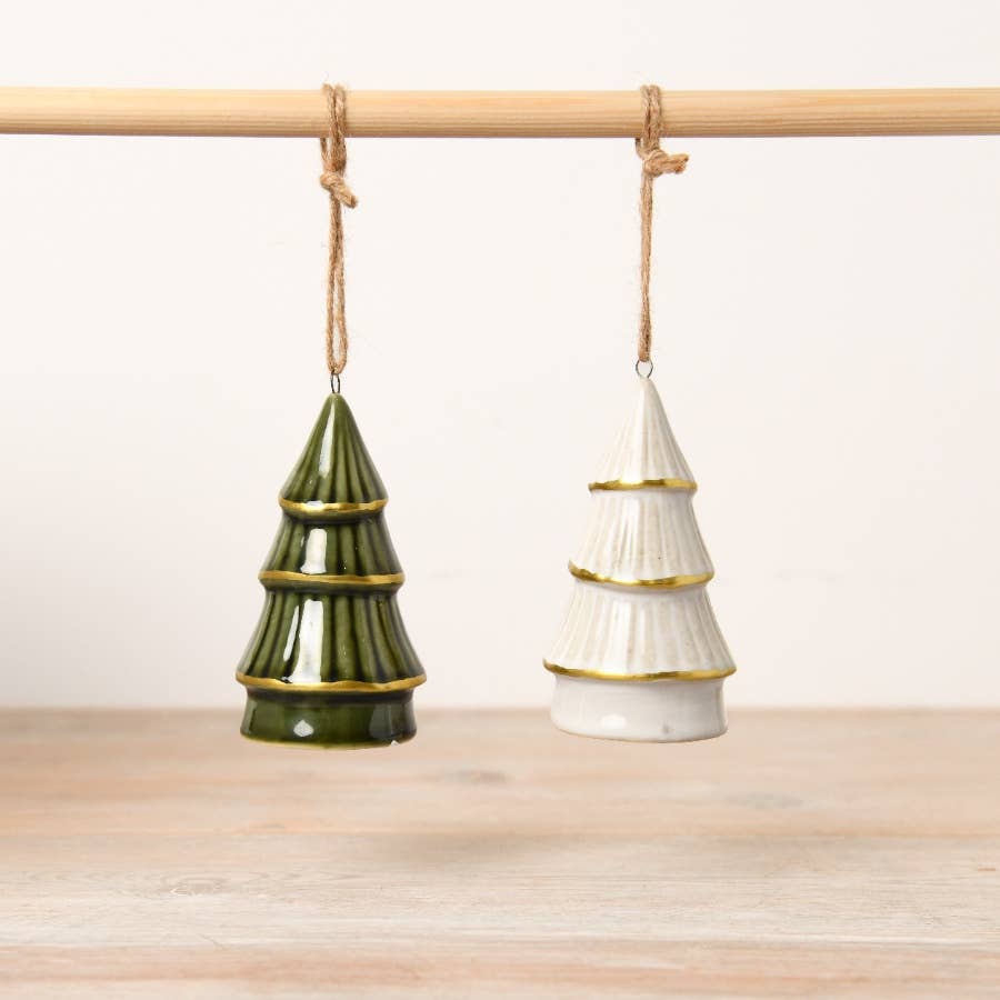 Green Tree Hanger w/ Gold Trim 10cm