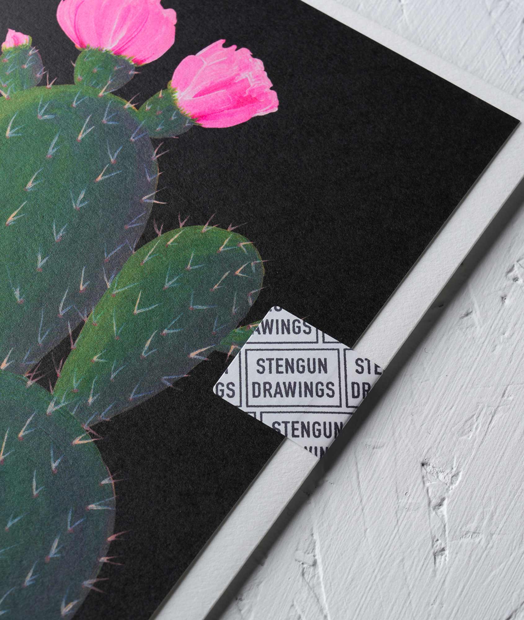 Cactus on Black Greeting Card