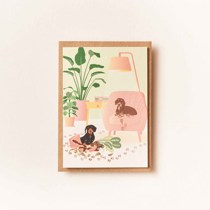 Dachshund Dog - greetings card