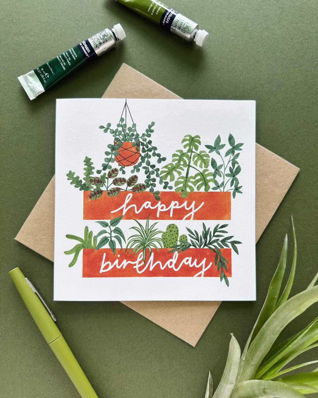 Indoor Plants Happy Birthday Card
