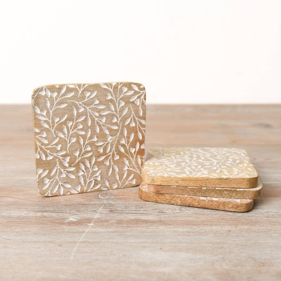 S/4 Arborea Mini Leaves Coaster, 10cm