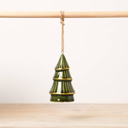 Green Tree Hanger w/ Gold Trim 10cm