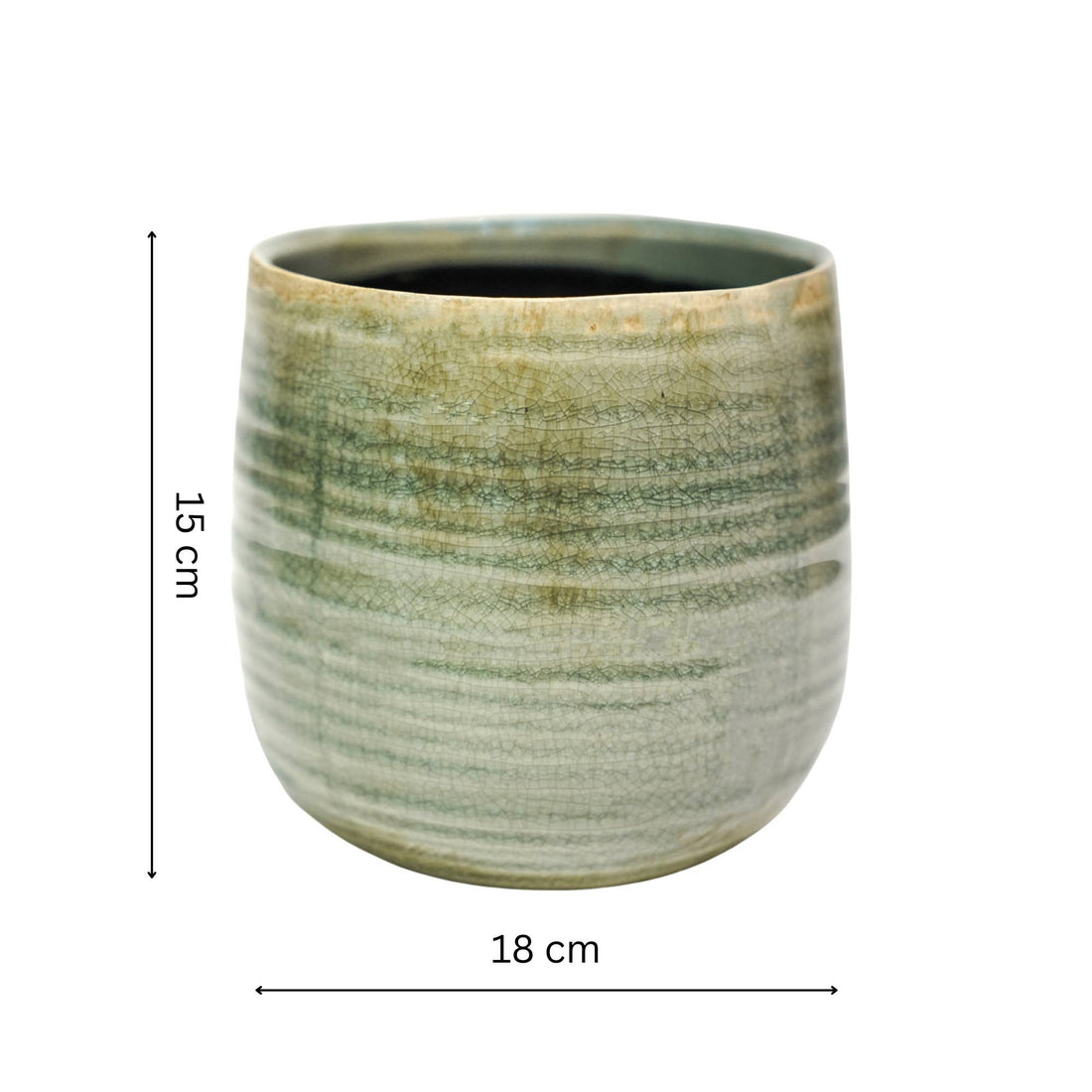 Como Hand Finished Indoor Ceramic Plant Pot H15cm x D18cm
