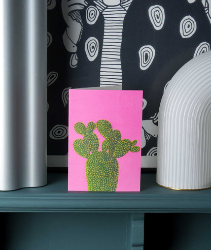 Cactus on Pink Greeting Card