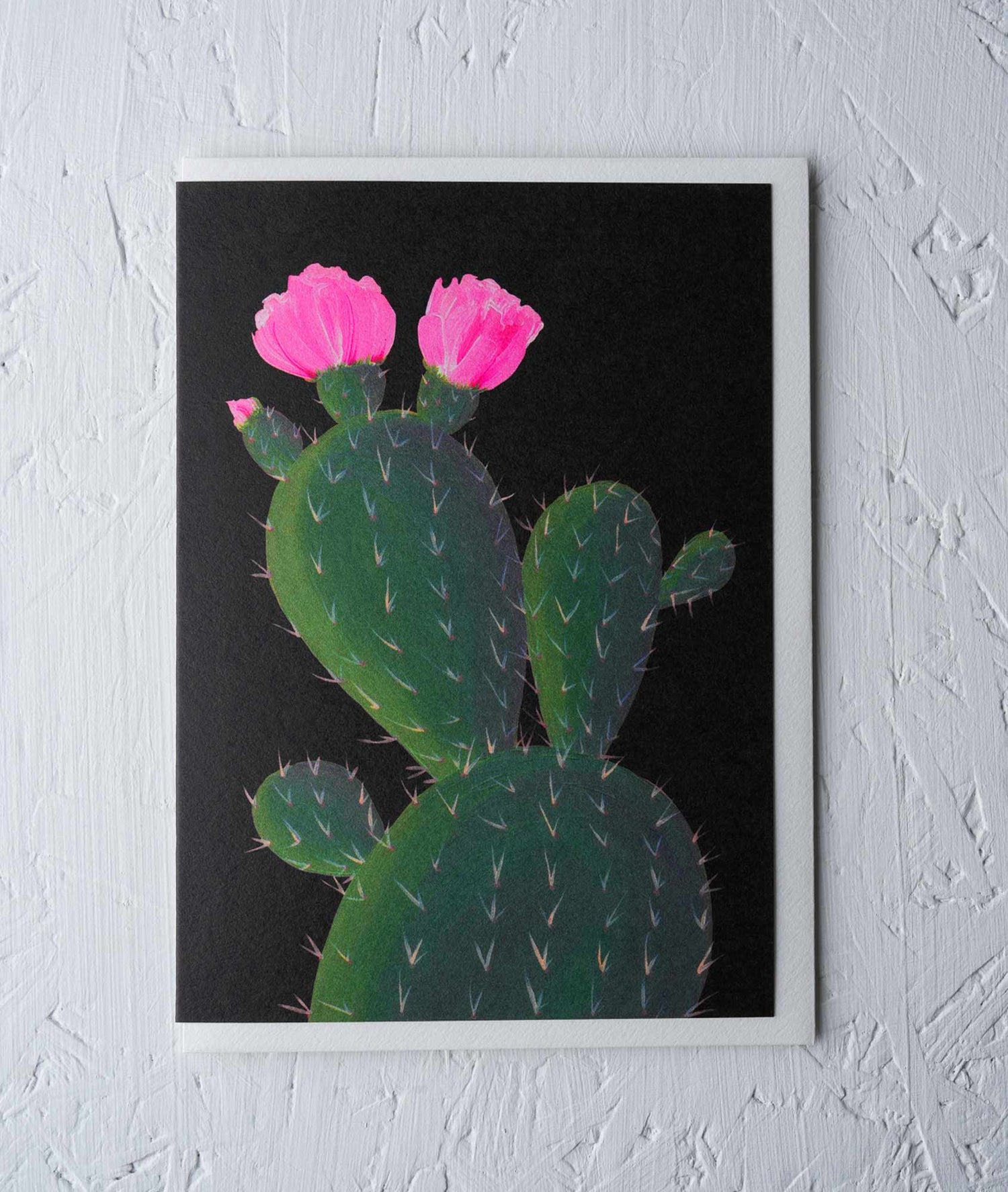 Cactus on Black Greeting Card