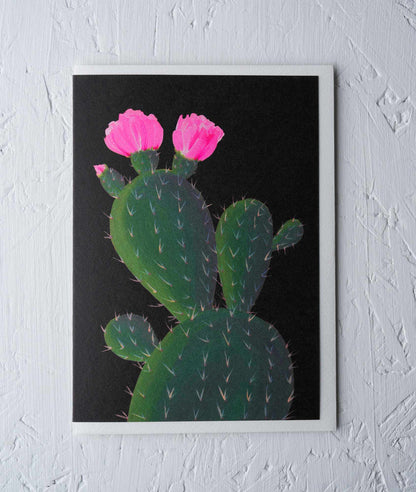 Cactus on Black Greeting Card