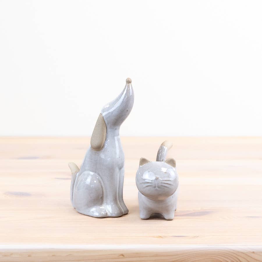 Porcelain Cat Ornament, 13cm