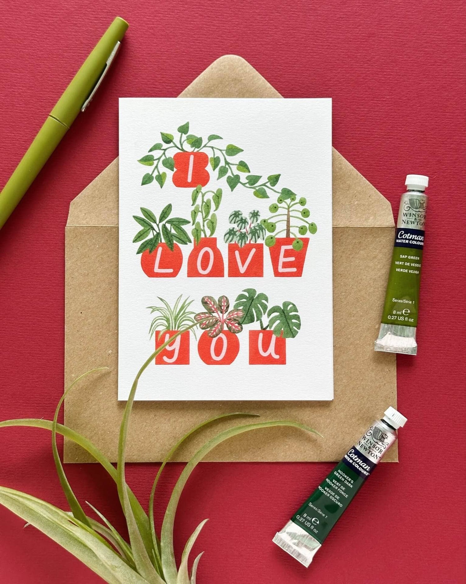 Potted Plants I Love You Card