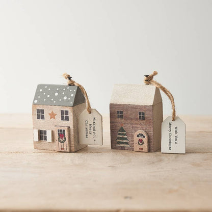 Merry Christmas Wooden House, 8cm