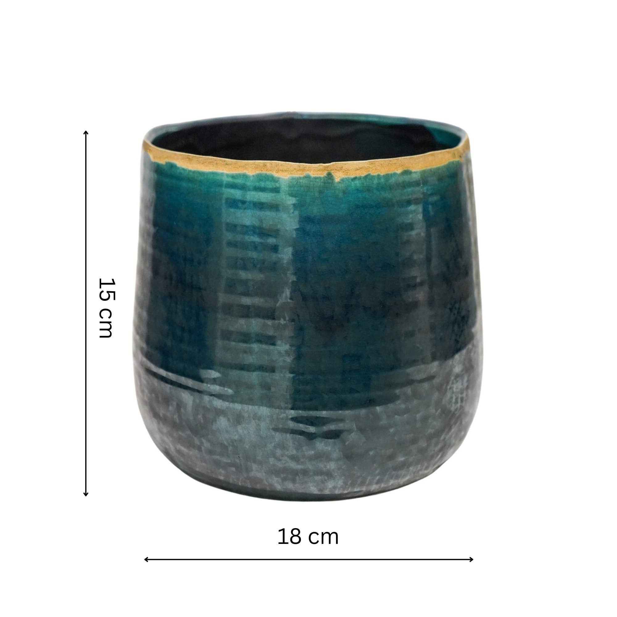 Como Hand Finished Indoor Ceramic Plant Pot H15cm x D18cm