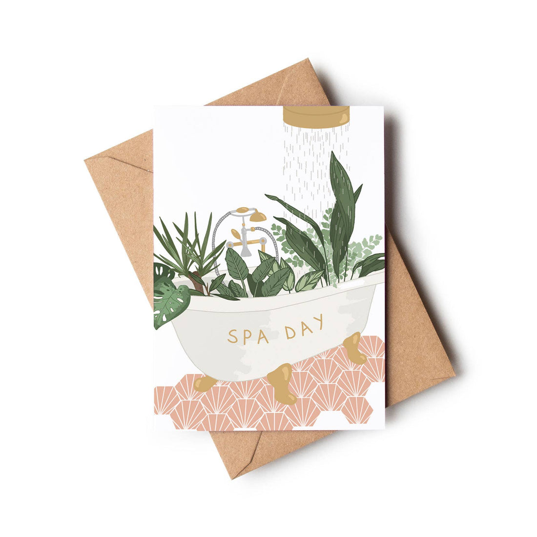 Spa Day Houseplant Roll Top Bath Relaxation Everyday Card