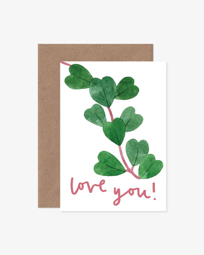 Love You Sweetheart Plant Card