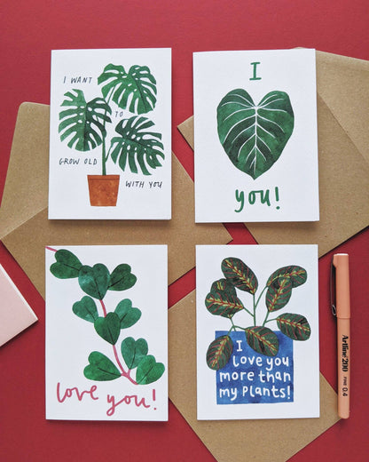 Love You Sweetheart Plant Card