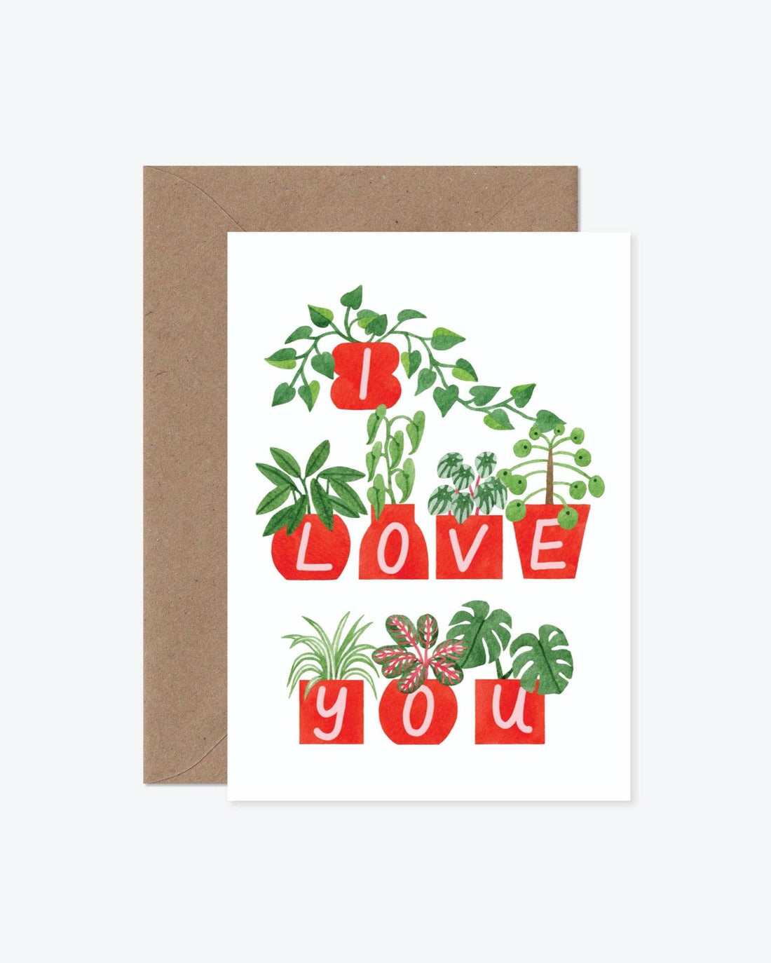 Potted Plants I Love You Card