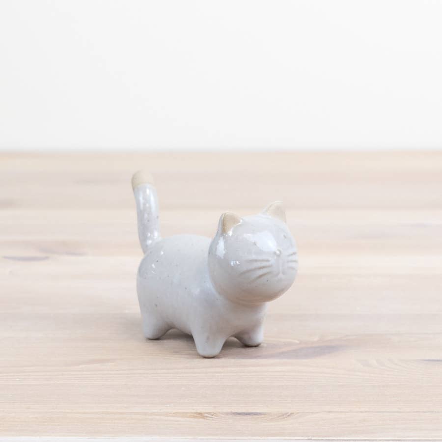 Porcelain Cat Ornament, 13cm