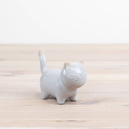 Porcelain Cat Ornament, 13cm